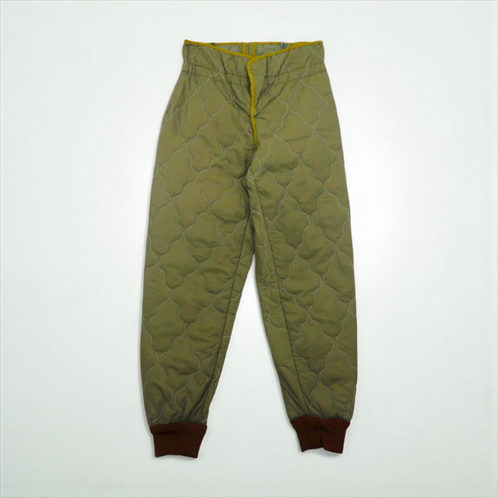 90s Vintage Army Pants 90年代 チェコスロバキア軍 M85 キルティング ライナーパンツ S 中綿 オニオンキルト 裾リブ ミリタリー 旧東欧軍 OZKN