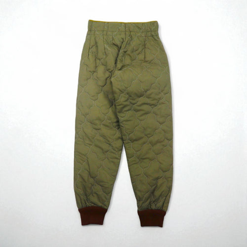 90s Vintage Army Pants, Czechoslovakian Army M85 Quilted Liner Pants, Size S, Padded, Onion Quilted, Ribbed Hems, Military, Former Eastern European Army, OZKN