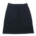 BURBERRY Layered Skirt L Black Wool Polyester Made in Japan