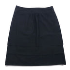 BURBERRY Layered Skirt L Black Wool Polyester Made in Japan