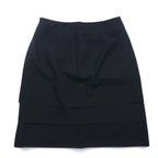 BURBERRY Layered Skirt L Black Wool Polyester Made in Japan