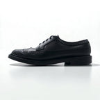 FLORSHEIM 70年代 USA製 Imperial Quality フルブローグ ウイングチップ カントリーシューズ 27.5cm ブラック 型押し レザー メダリオン 646646