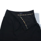 BURBERRY Layered Skirt L Black Wool Polyester Made in Japan