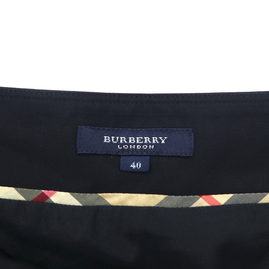 BURBERRY Layered Skirt L Black Wool Polyester Made in Japan