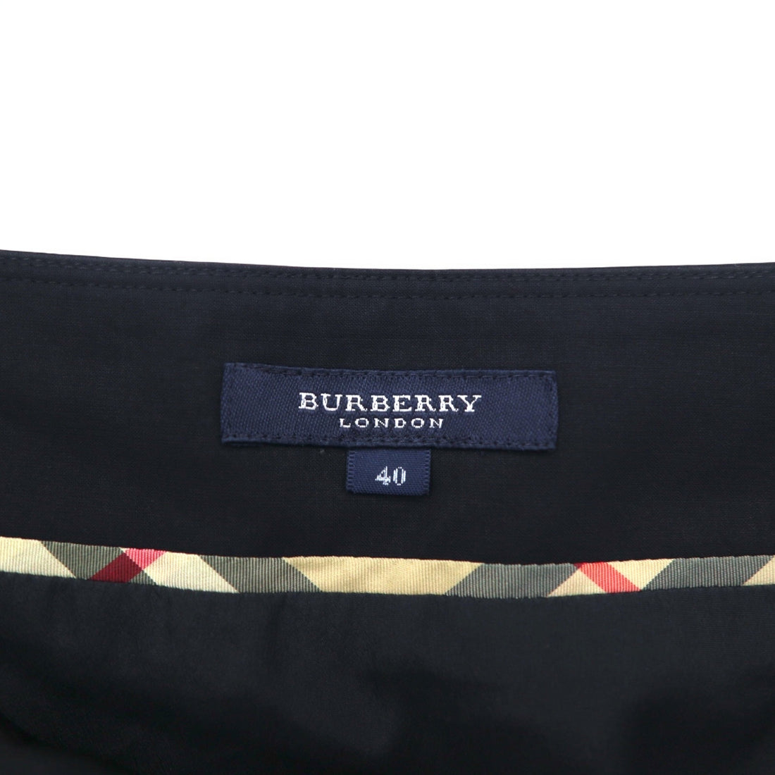BURBERRY Layered Skirt L Black Wool Polyester Made in Japan