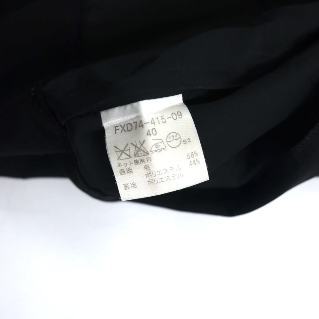 BURBERRY Layered Skirt L Black Wool Polyester Made in Japan