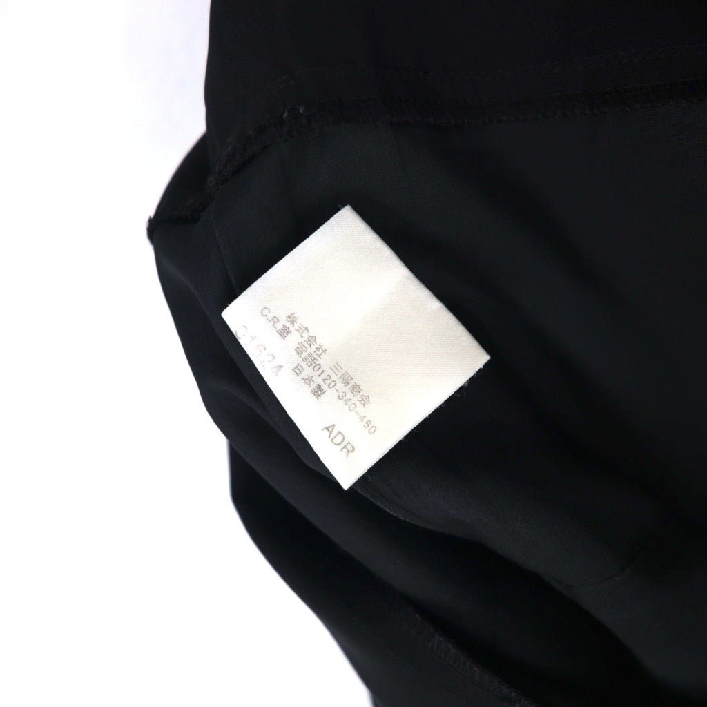 BURBERRY Layered Skirt L Black Wool Polyester Made in Japan