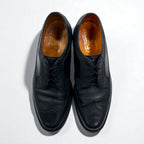 FLORSHEIM 70年代 USA製 Imperial Quality フルブローグ ウイングチップ カントリーシューズ 27.5cm ブラック 型押し レザー メダリオン 646646