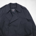 BOTANY500 1980s USA-Made Double-Breasted Trench Coat, XL, Black, with Belt and Detachable Liner and Epaulettes