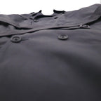 BOTANY500 1980s USA-Made Double-Breasted Trench Coat, XL, Black, with Belt and Detachable Liner and Epaulettes