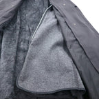 BOTANY500 1980s USA-Made Double-Breasted Trench Coat, XL, Black, with Belt and Detachable Liner and Epaulettes