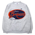 日本然リトテ-古着オンライン-LOGO ATHLETIC 90年代 NFL プリント スウェット L グレー コットン 裏起毛 DENVER BRONCOS メキシコ製-LOGO ATHLETIC 90's NFL Print Sweatshirt L Gray Cotton brushed lining DENVER BRONCOS Mexico Made