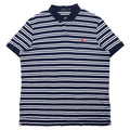 日本然リトテ-古着オンライン-POLO RALPH LAUREN ボーダー ポロシャツ XL ネイビー ホワイト コットン スモールポニー 刺繍-POLO RALPH LAUREN Striped Polo Shirt XL Navy White Cotton Small Pony Embroidery