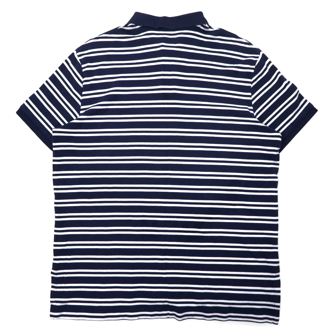 POLO RALPH LAUREN Striped Polo Shirt XL Navy White Cotton Small Pony Embroidery