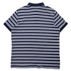 POLO RALPH LAUREN Striped Polo Shirt XL Navy White Cotton Small Pony Embroidery
