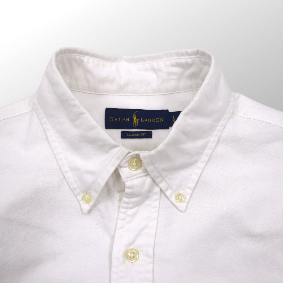 Ralph Lauren Polo Bear Oxford Button-Down Shirt, Size L, White Cotton, Embroidered