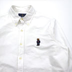 Ralph Lauren Polo Bear Oxford Button-Down Shirt, Size L, White Cotton, Embroidered