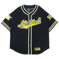 日本然リトテ-古着オンライン-colosseum SPORT 90年代 ベースボールシャツ XXL ブラック ポリエステル NEW YORK ビッグサイズ-colosseum SPORT 90's Baseball Shirt XXL Black Polyester NEW YORK Big Size