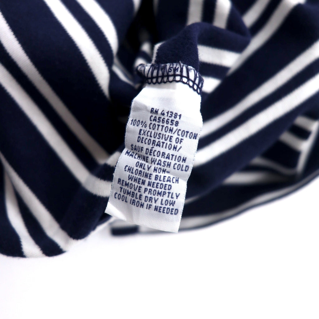 POLO RALPH LAUREN Striped Polo Shirt XL Navy White Cotton Small Pony Embroidery