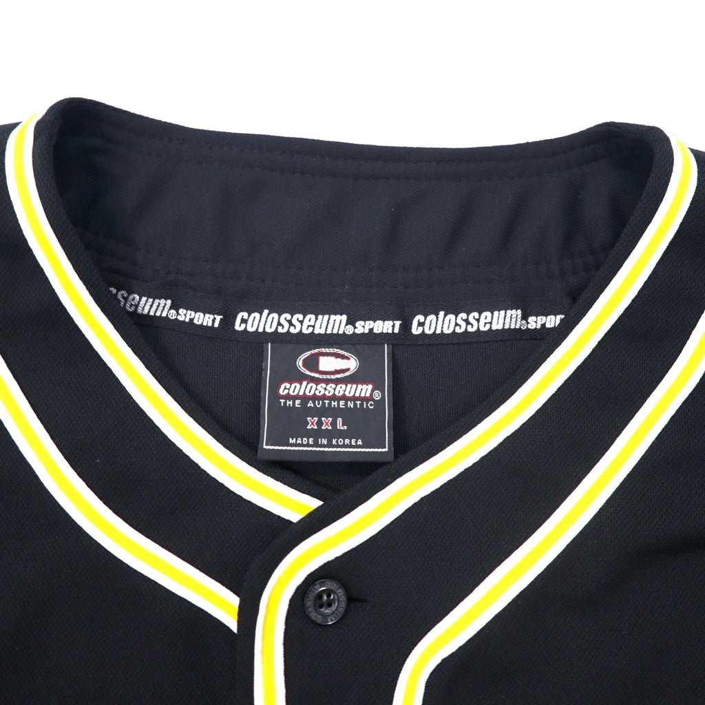 Colosseum SPORT 90s Baseball Shirt XXL Black Polyester NEW YORK Big Size