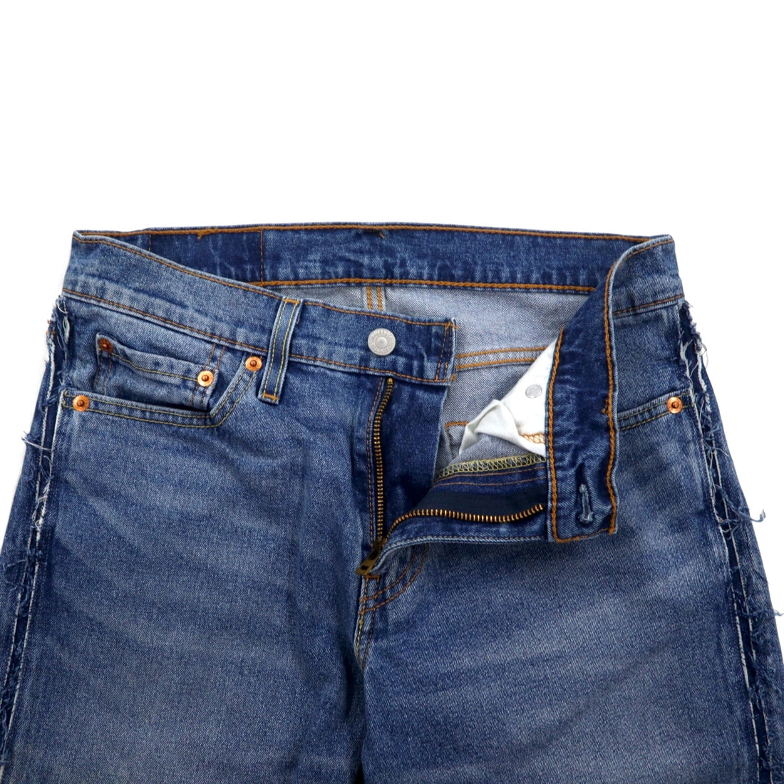 Levi's 511 Slim Fit Sideline Cut-Off Denim Pants Size 29 Blue Cotton Zipper Fly 04511-3327