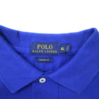 POLO RALPH LAUREN Striped Polo Shirt XL Blue Navy Cotton Pique CUSTOM FIT Small Pony Embroidery