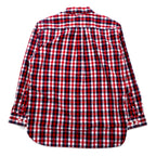 TOMMY HILFIGER Big Size Button-Down Shirt L Tricolor Red Check Cotton