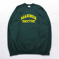 PORT &amp; COMPANY College Print Sweatshirt XL Green Fleece Lined Arch Logo MARINER Made in Honduras