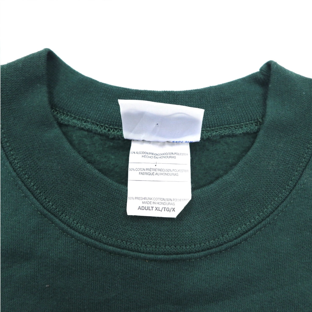 PORT &amp; COMPANY College Print Sweatshirt XL Green Fleece Lined Arch Logo MARINER Made in Honduras