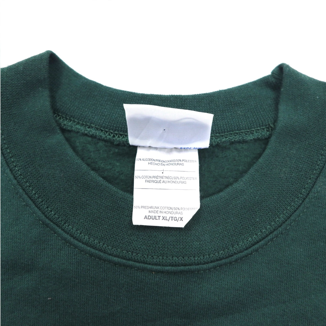 PORT &amp; COMPANY College Print Sweatshirt XL Green Fleece Lined Arch Logo MARINER Made in Honduras