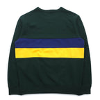 POLO RALPH LAUREN Crewneck Sweatshirt M Green Color Block Small Pony Embroidery