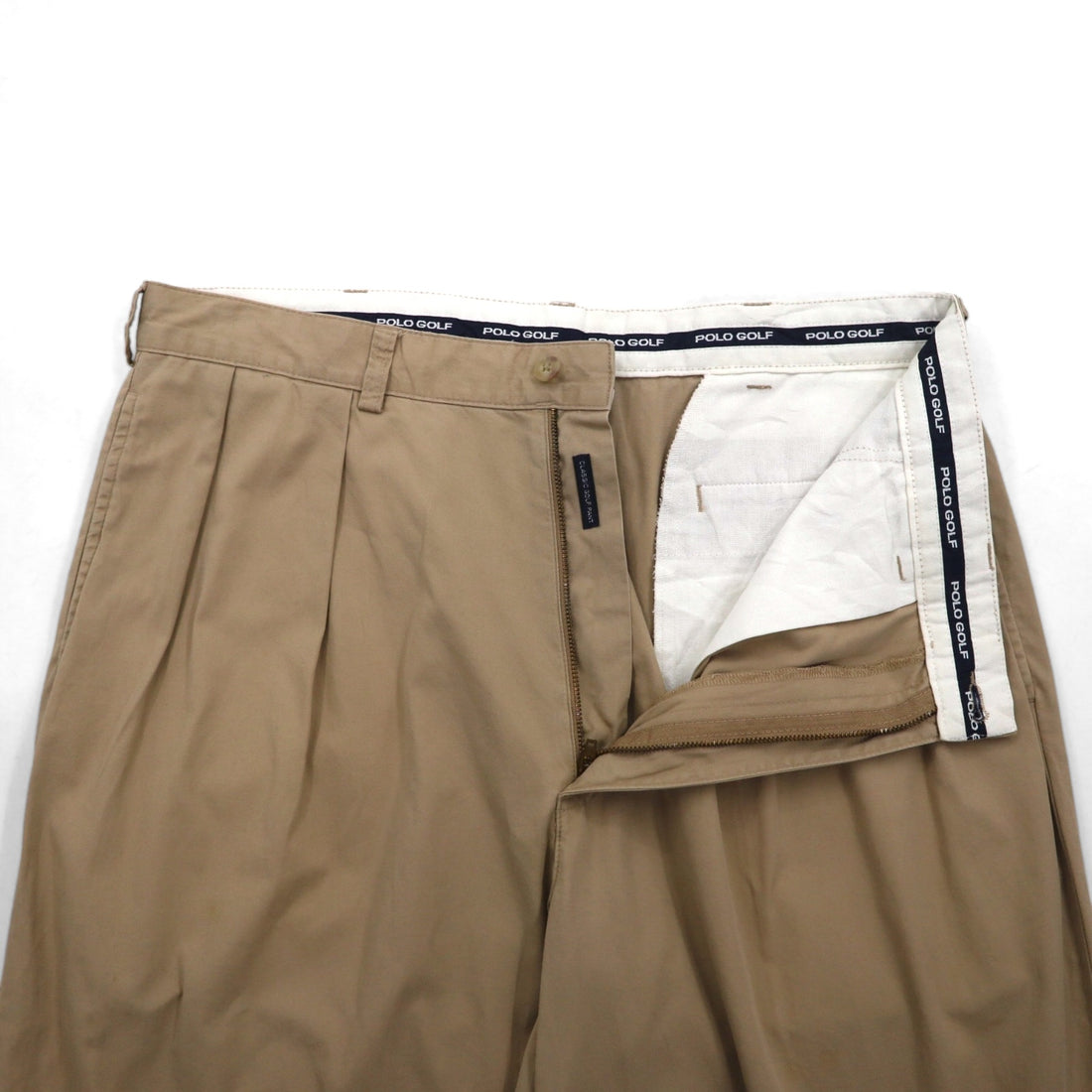 POLO GOLF RALPH LAUREN 90s 2-pleat wide-leg chino pants, size L, beige, cotton