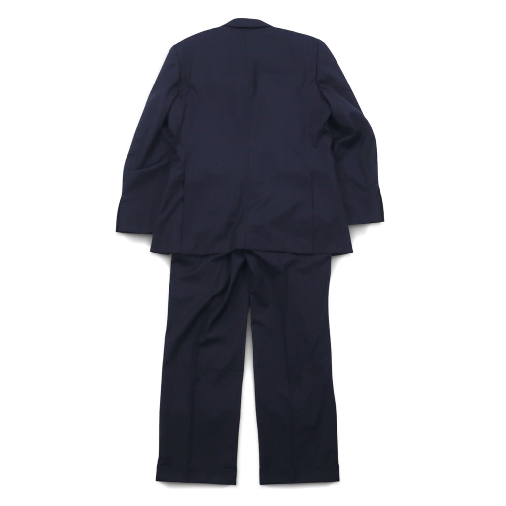 LANVIN en Bleu 3B Suit Set Up L Navy Striped Wool Made in Japan