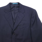 LANVIN en Bleu 3B Suit Set Up L Navy Striped Wool Made in Japan