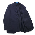LANVIN en Bleu 3B Suit Set Up L Navy Striped Wool Made in Japan