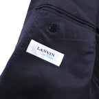 LANVIN en Bleu 3B Suit Set Up L Navy Striped Wool Made in Japan