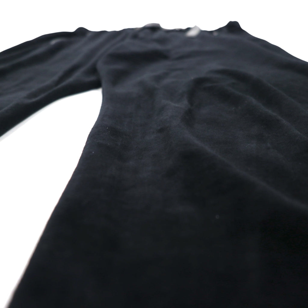 POST O'ALLS EZ TOP Velour Easy Pants, Size L, Black, 3602-V3, Made in Japan