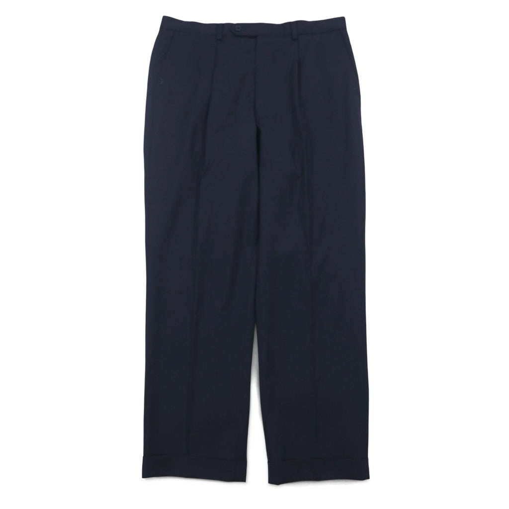 LANVIN en Bleu 3B Suit Set Up L Navy Striped Wool Made in Japan