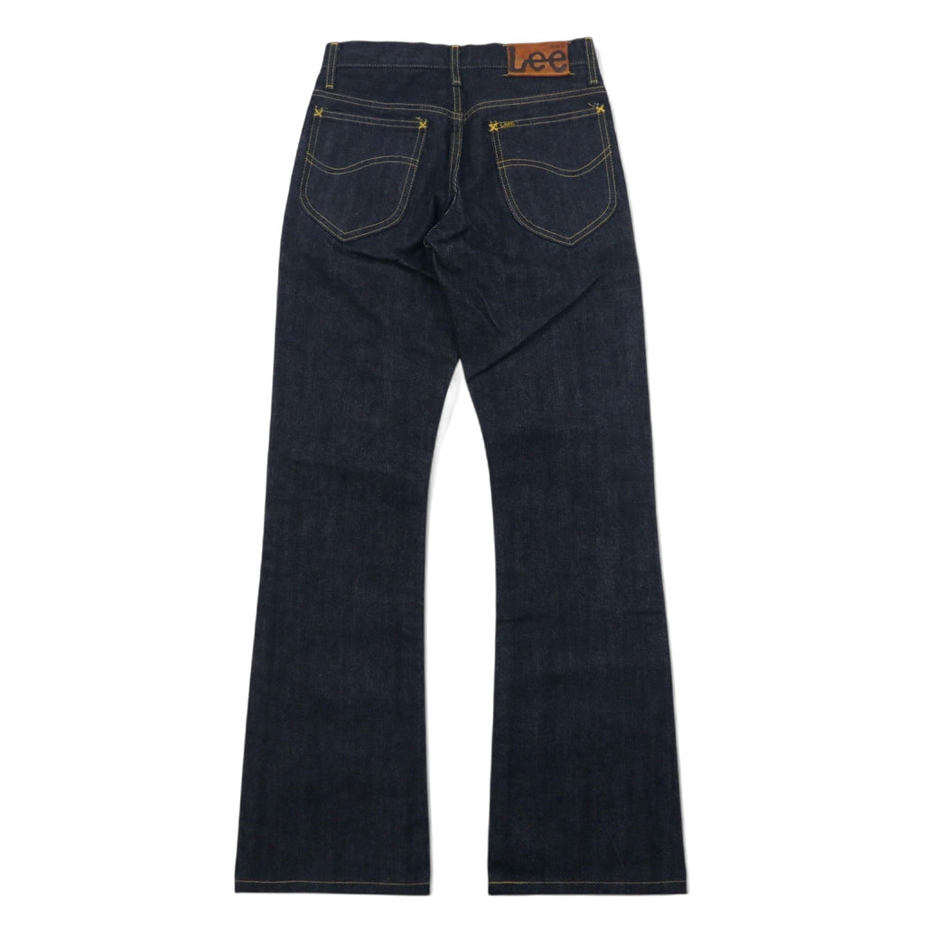 Lee RIDERS Bootcut Rigid Denim Pants S Indigo Blue Zipper Fly Leather Patch
