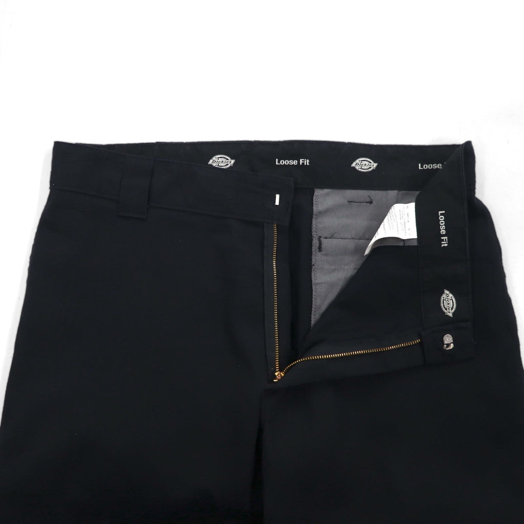 Dickies Loose Fit Double Knee Work Chino Pants, Size L, Black, 85283FBK, Made in Mexico