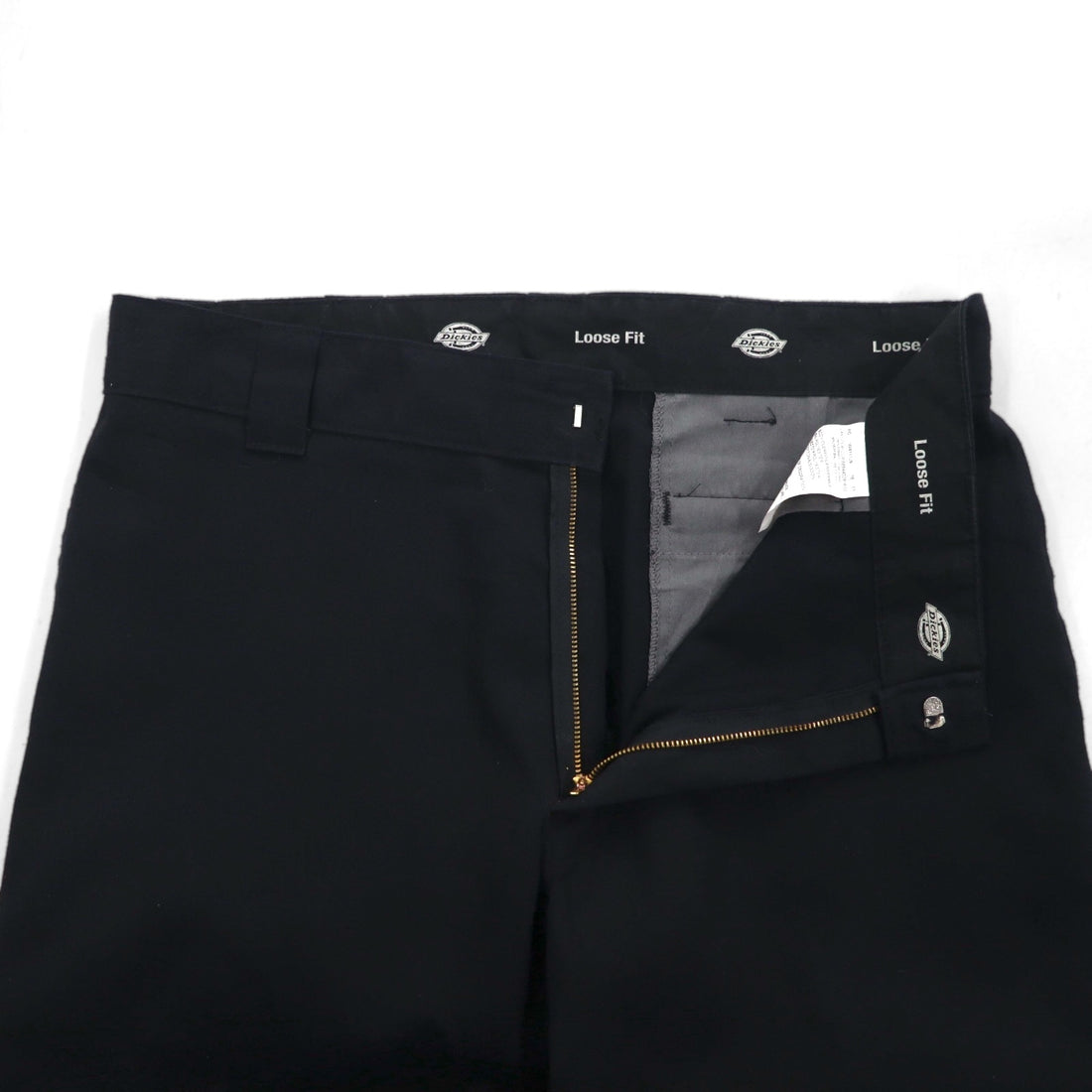 Dickies Loose Fit Double Knee Work Chino Pants, Size L, Black, 85283FBK, Made in Mexico