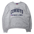 日本然リトテ-古着オンライン-Champion フットボール プリント スウェット XL グレー コットン NFL DALLAS COWBOYS 前V ビッグサイズ-Champion Football Print Sweatshirt XL Gray Cotton NFL DALLAS COWBOYS Former V Big Size