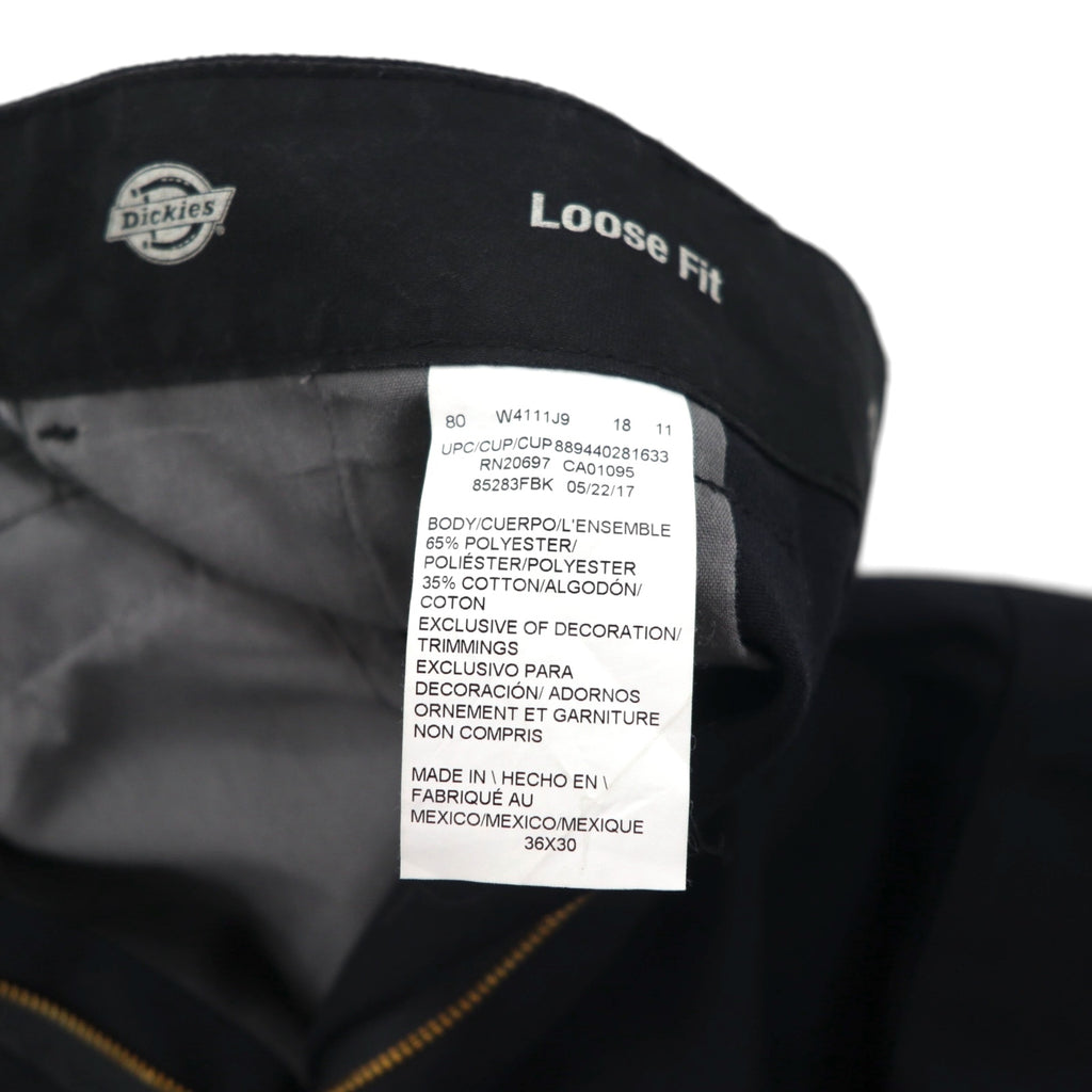 Dickies Loose Fit Double Knee Work Chino Pants, Size L, Black, 85283FBK, Made in Mexico