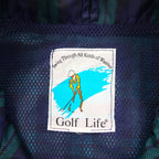 90s Vintage Windbreaker Sports Jacket, Nylon Check, XL, Golf Life