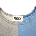 BOWWOW Remake Reconstructed Reverse Weave Cut-Off Sweatshirt, Size L, Blue/Gray, College Print