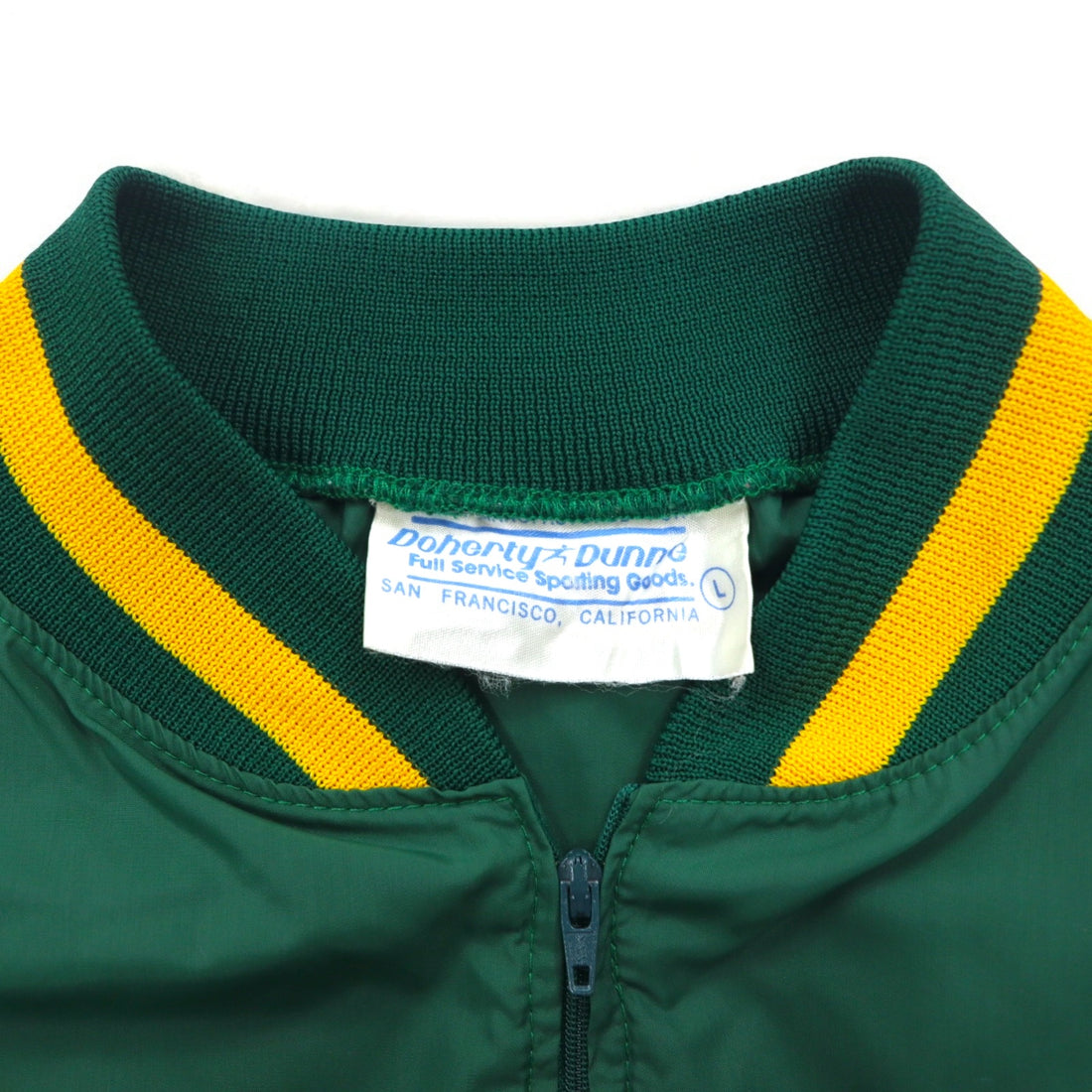 Made in USA 90s DOHERTY DUNNE Ribline Half Zip Nylon Jacket, Piste, L, Green