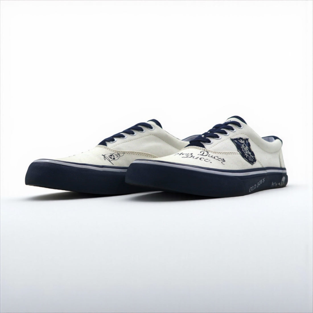 Ralph Lauren low-top sneakers, size 25.5cm, canvas, THORTON III-NE, skull patch, 01087 J18