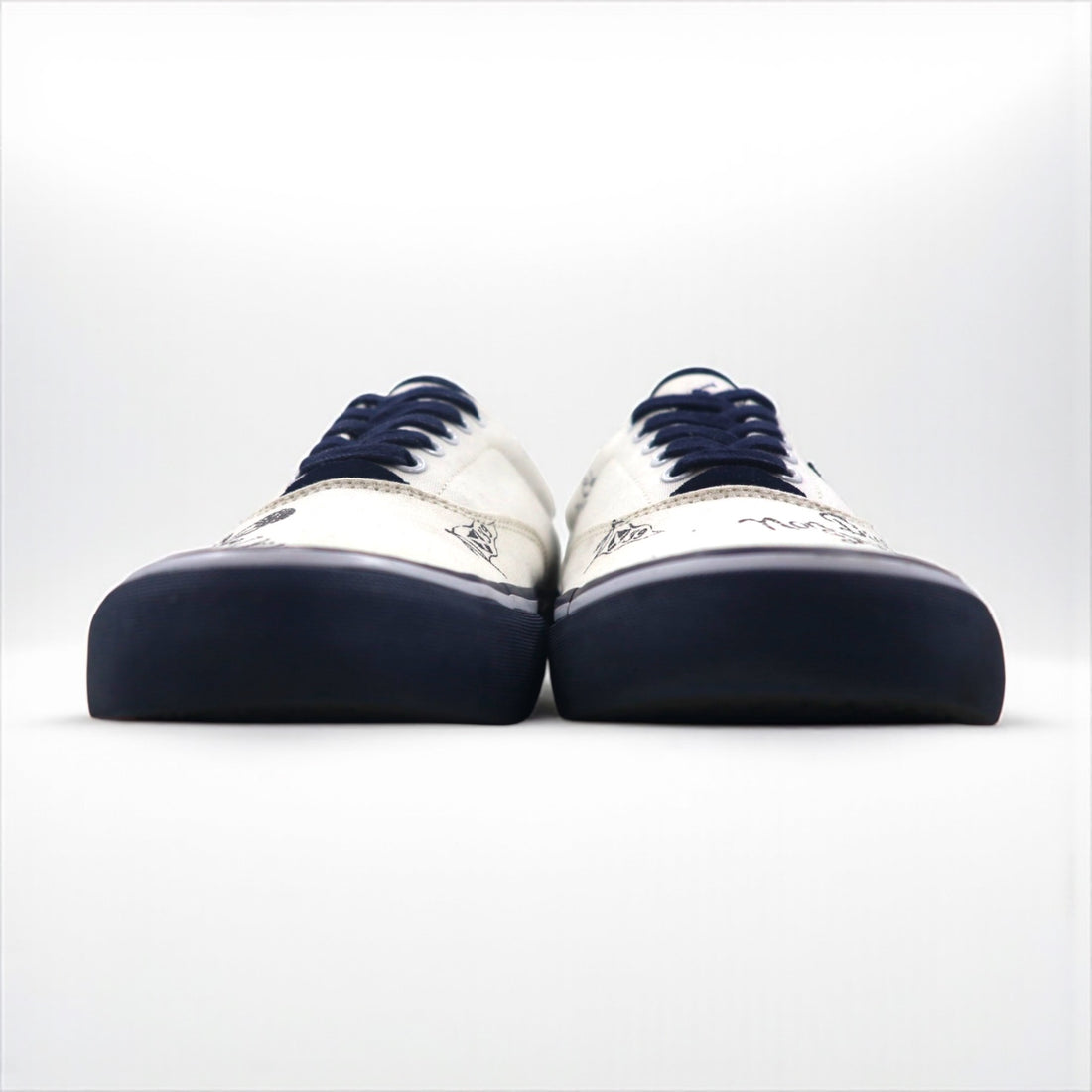 Ralph Lauren low-top sneakers, size 25.5cm, canvas, THORTON III-NE, skull patch, 01087 J18