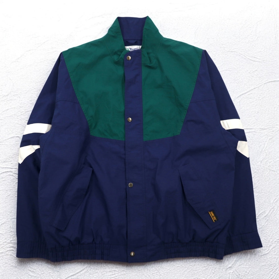 Vintage 90s USA Made Windbreaker TOURNEY 90s USA Made Gore-Tex Nylon Jacket XXL Green Navy Waterproof