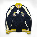 HOUSTON 90s Sukajan Souvenir Jacket, Size L, Nylon, Featuring a Dragon Design from Japan